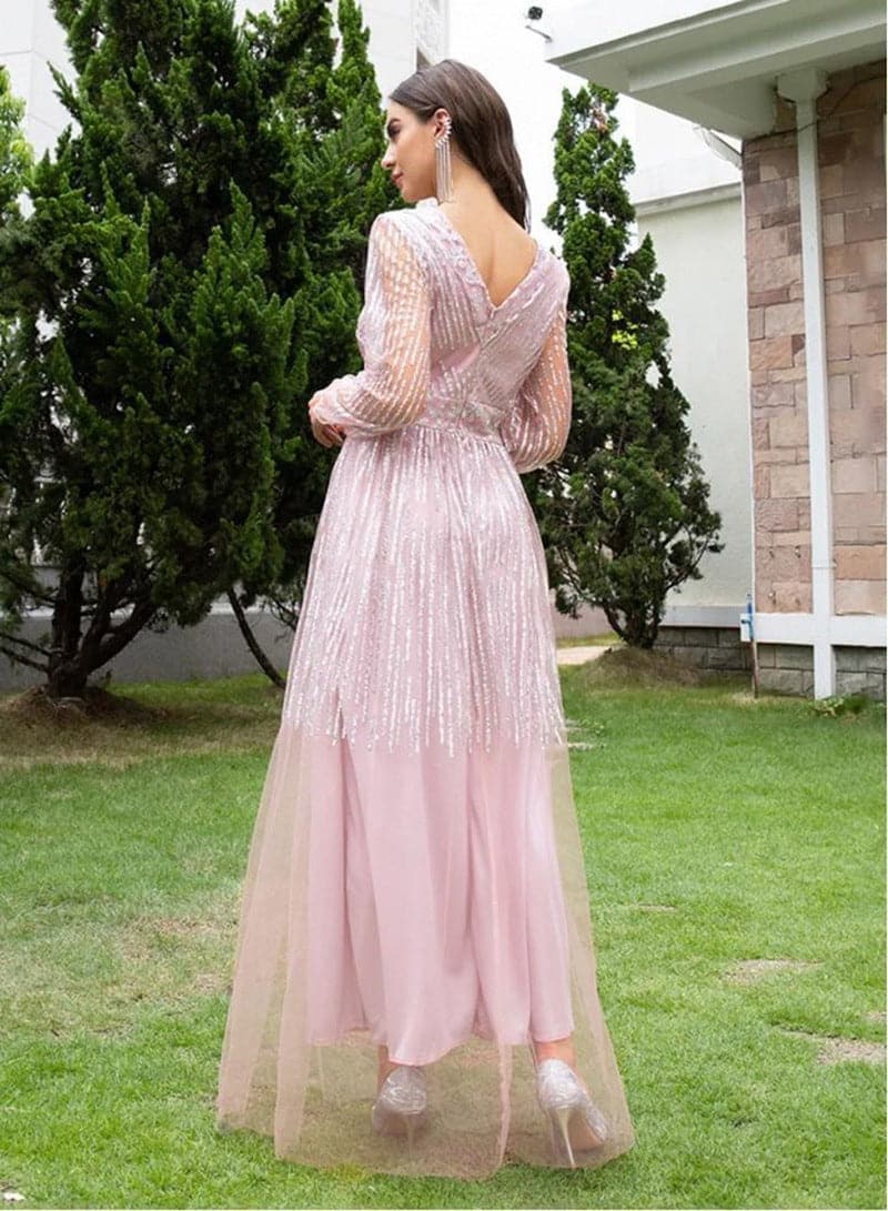 Summer Elegant Long Sleeve Gauze Tulle Wedding Dress - View 4
