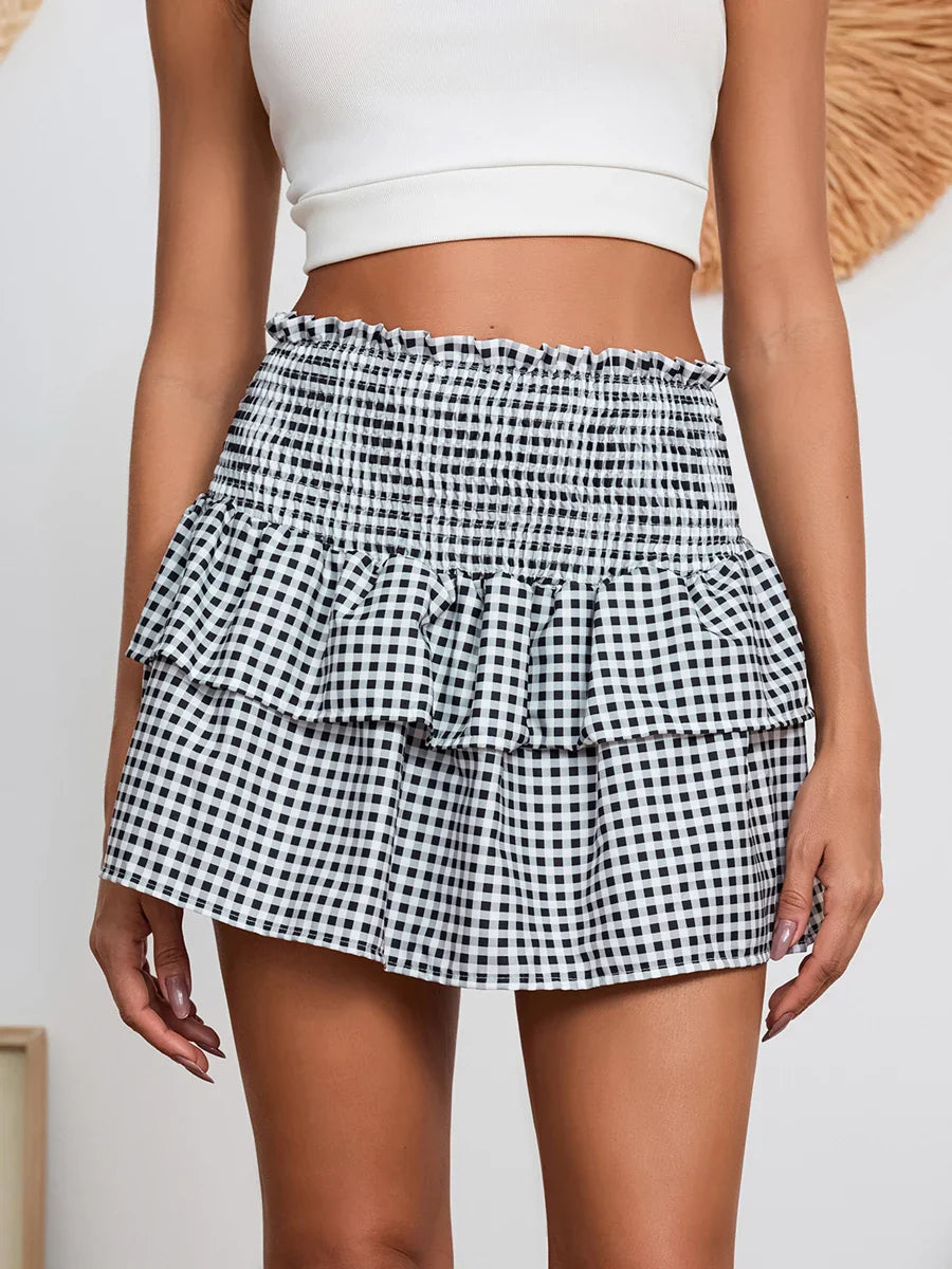 Plaid Vintage Sweet Waist Skirt