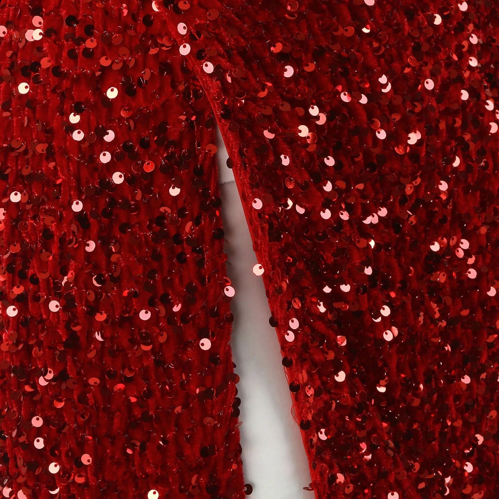 Sequin High Slit Christmas Party Dress - Fashionpara