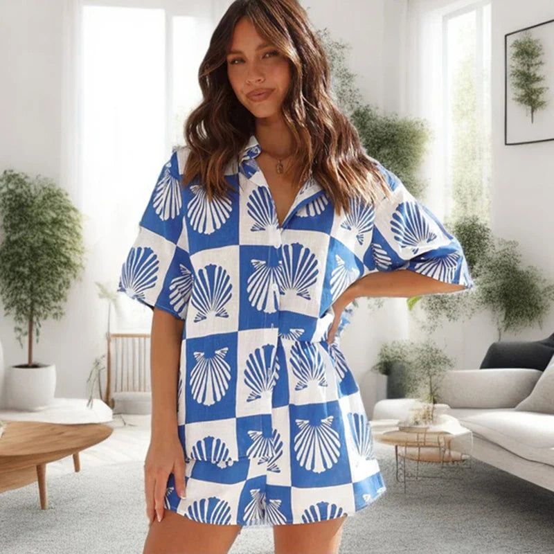 Summer Beach Holiday Two-piece Casual Blouse