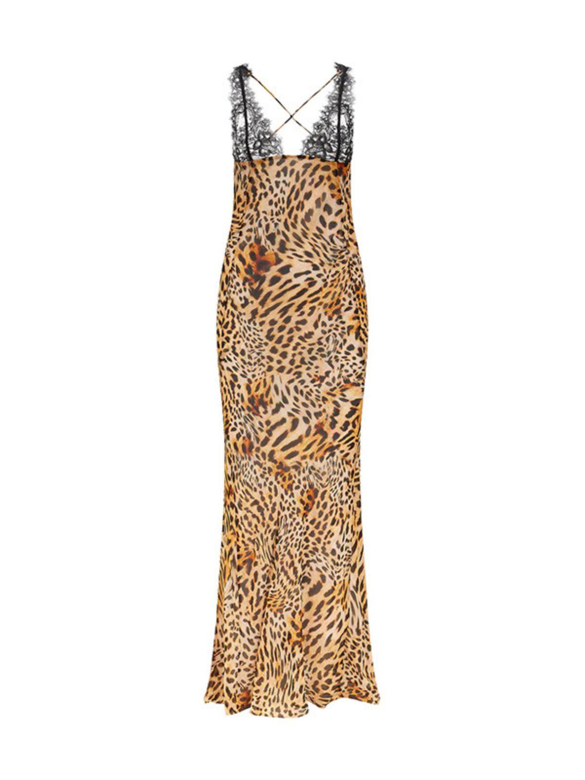 Svea Lace Leopard Printed Maxi Dress