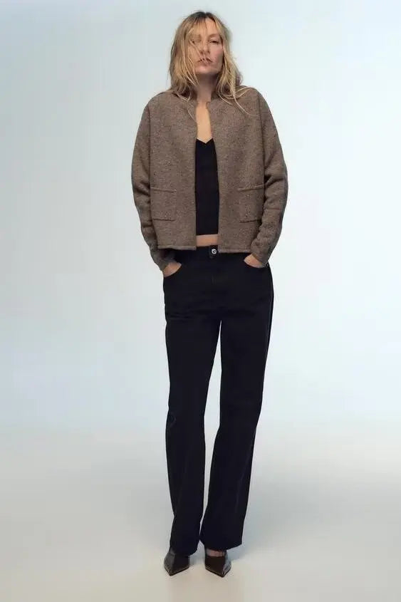 Casual Wool Long Sleeve Cardigan