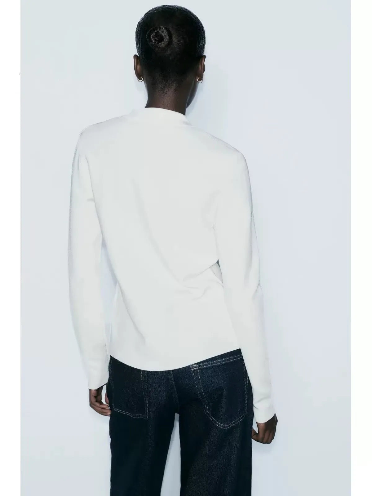 Simple Polo Collar Long Sleeve Cardigan