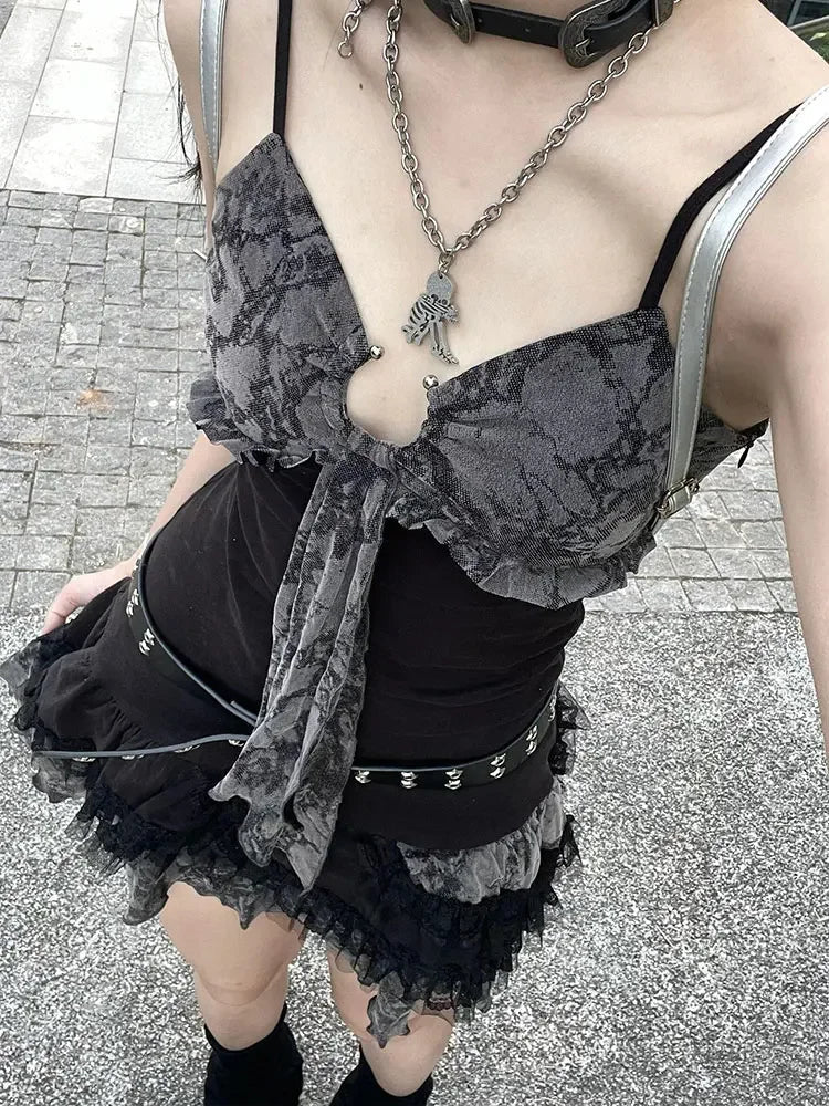 Charming Lace Camisole Mini Dress