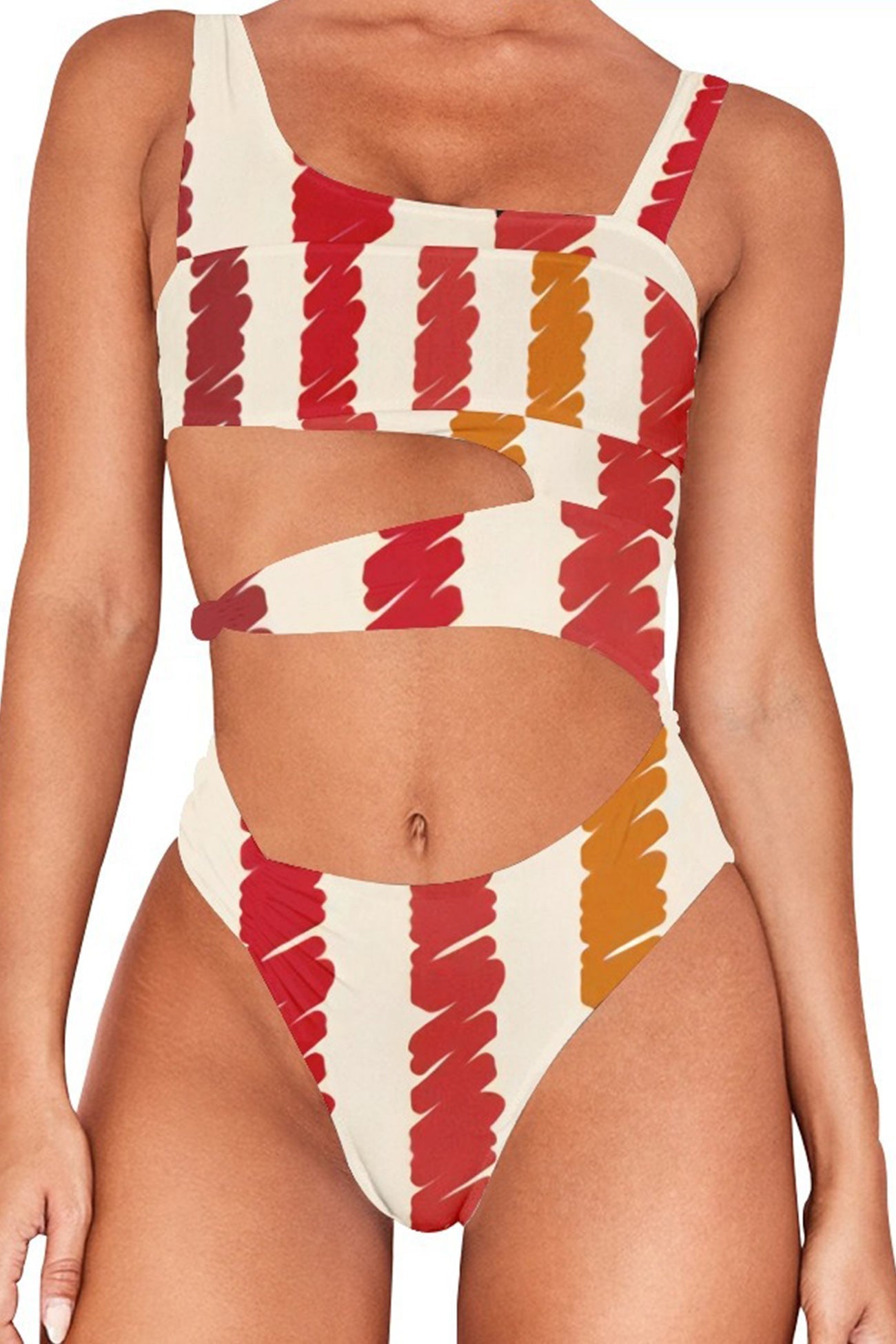 Contrast Cutout One Piece Swimsuit