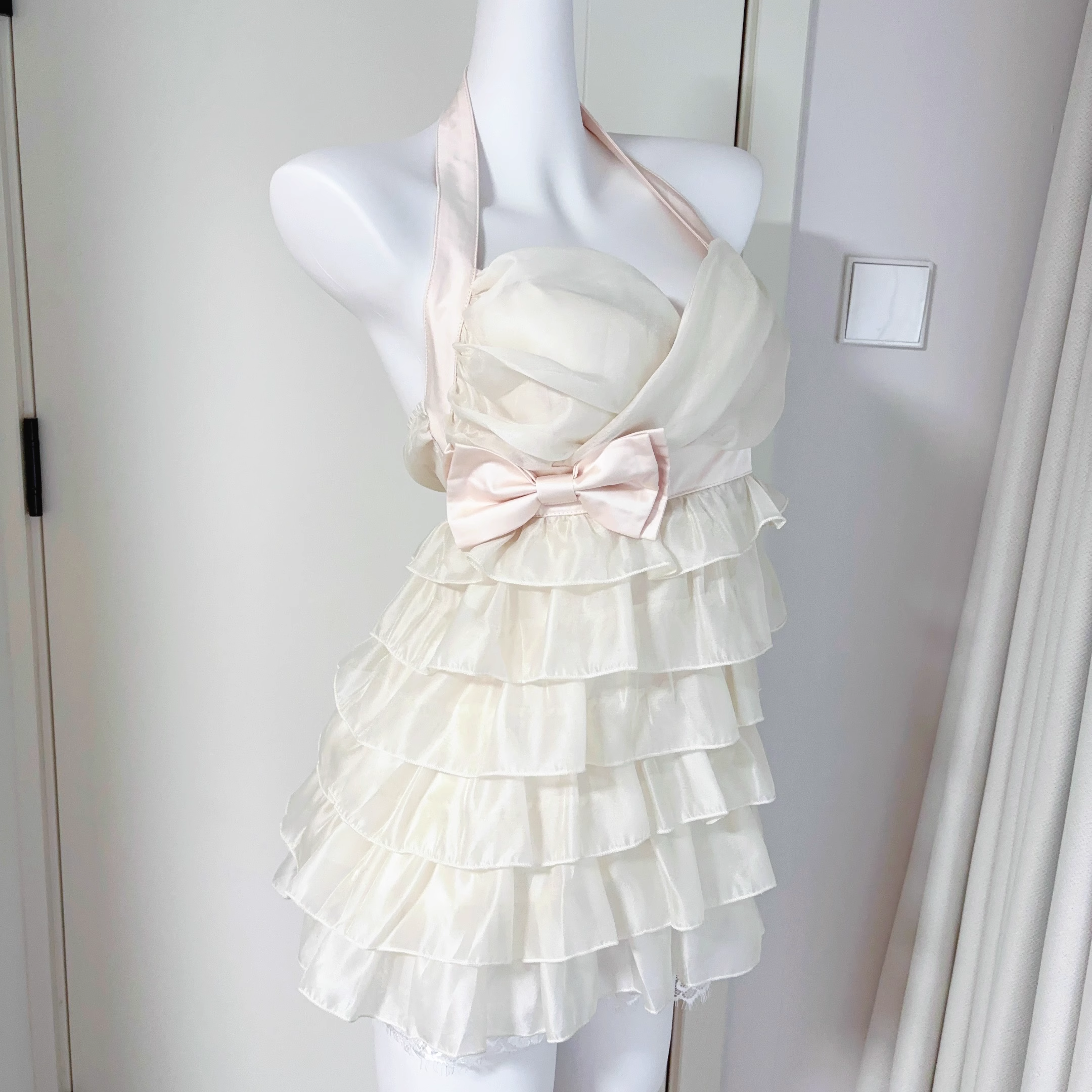 Cute Halter Neck Champagne Short Party Dress Birthday Dress S217