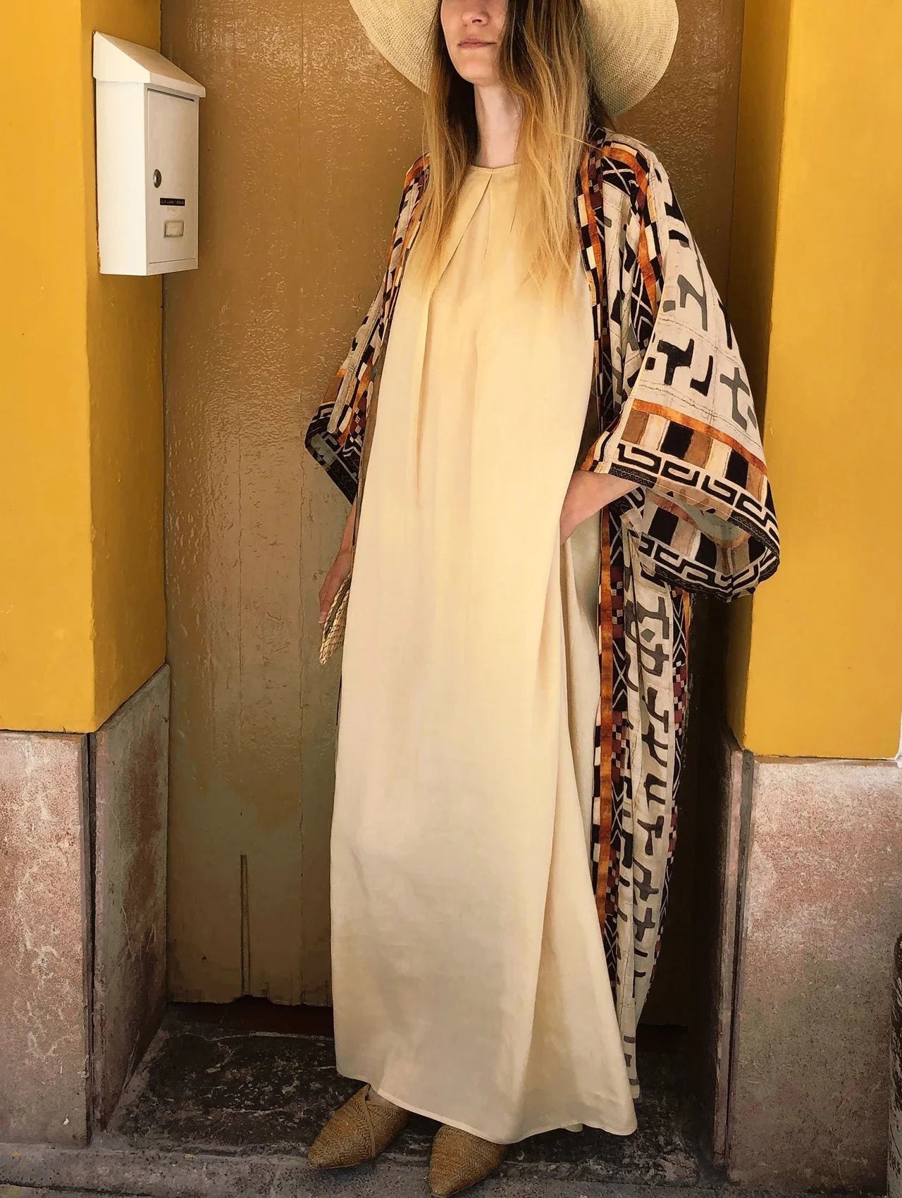 Boho Kimono Rayon Print Bikini Cover Up Loose Summer Dress