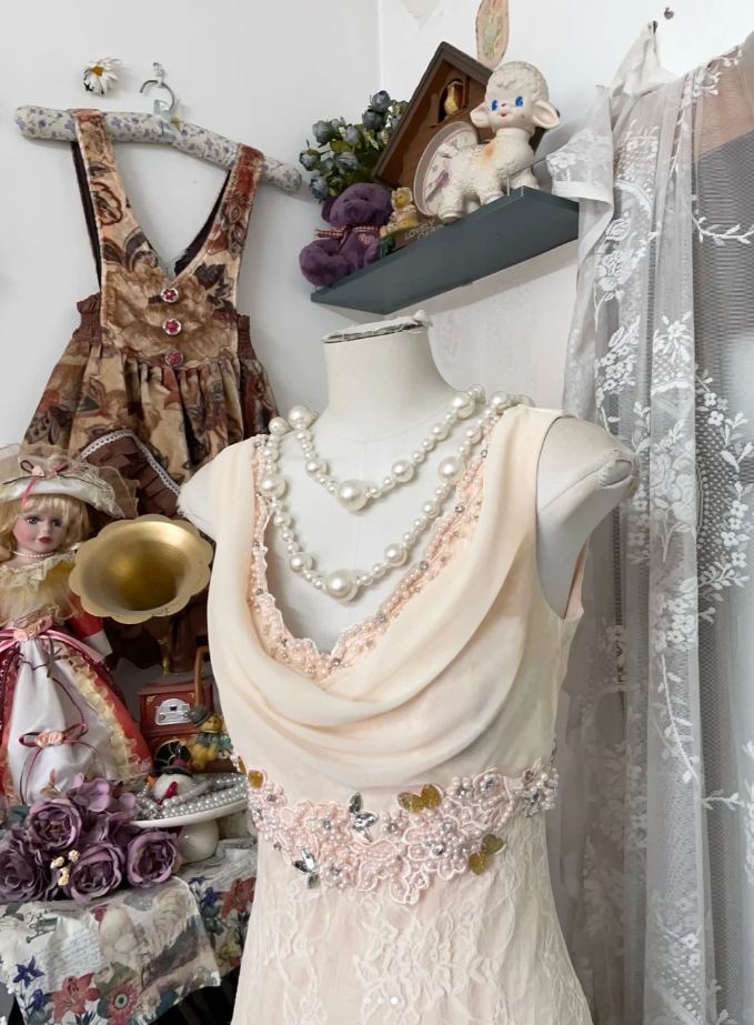 Pretty Light Pink Chiffon Lace Mermaid Evening Dress Backless Long Party Gown D1293