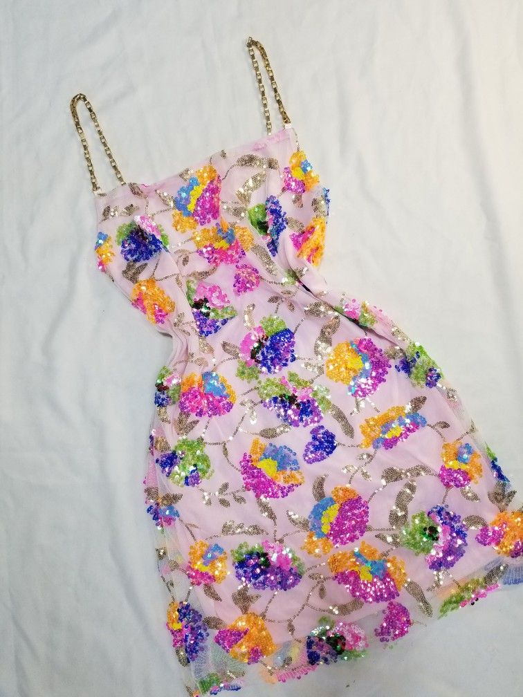 Sparkly Spaghetti Straps Sequin Sheath Cocktail Dress Short Homecoming Dress D514