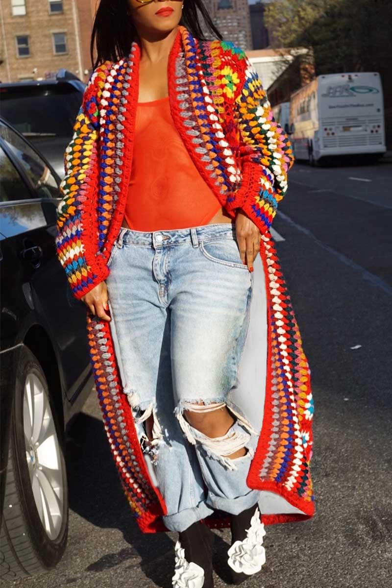 Elegant Florcoo Loose Long Sweater Coat for Stylish Comfort