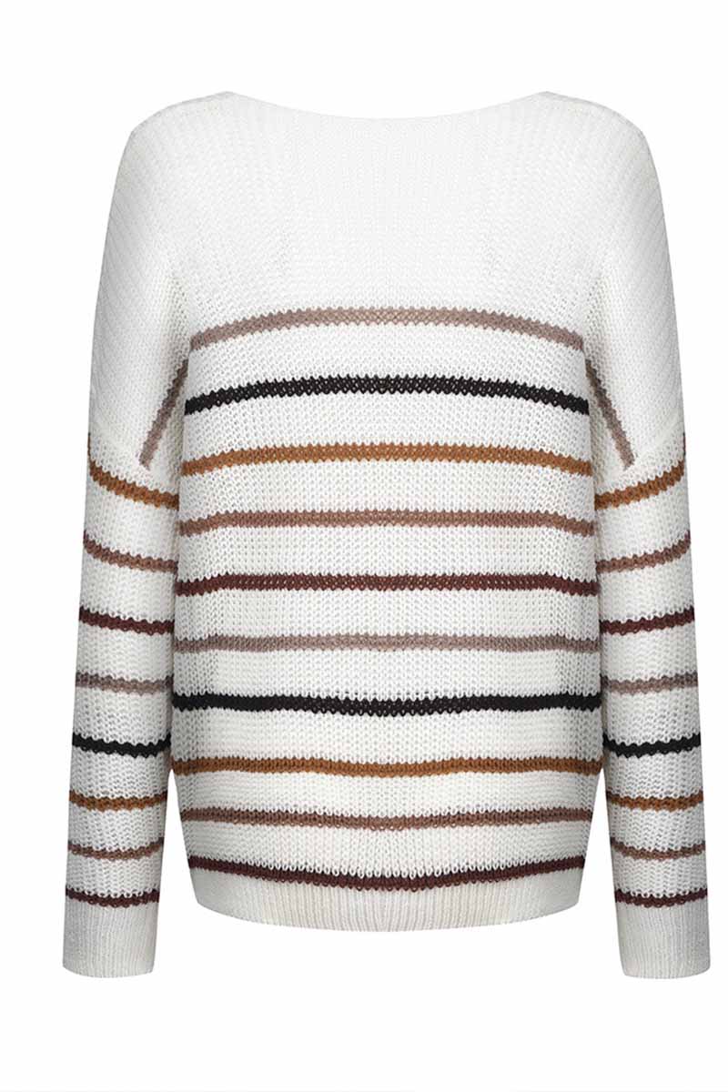 Florcoo Soft Striped Sweater for Effortless Everyday Style