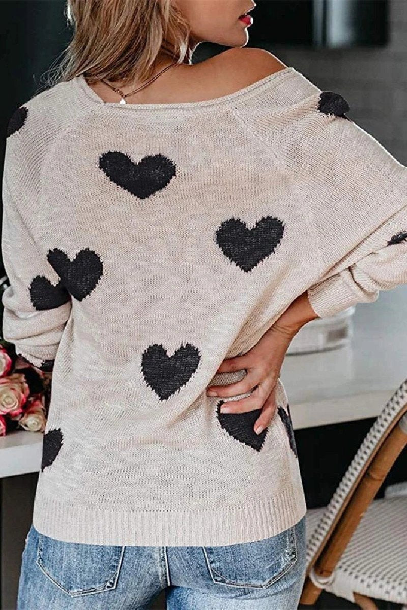 Florcoo Loose V-Neck Knitted Sweater in Five Chic Colors