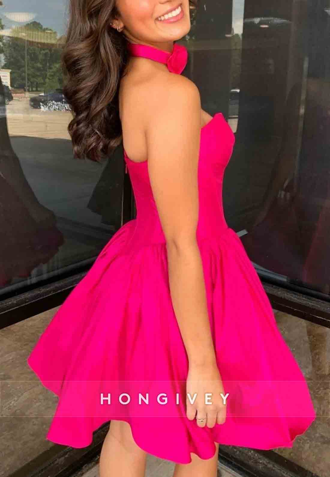 Simple Sweetheart Pleated Sleeveless A-Line Short Homecoming Dresses