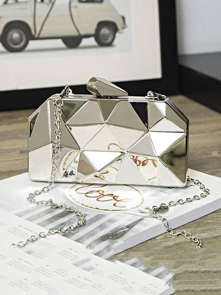 Uneven Metal Box Bag