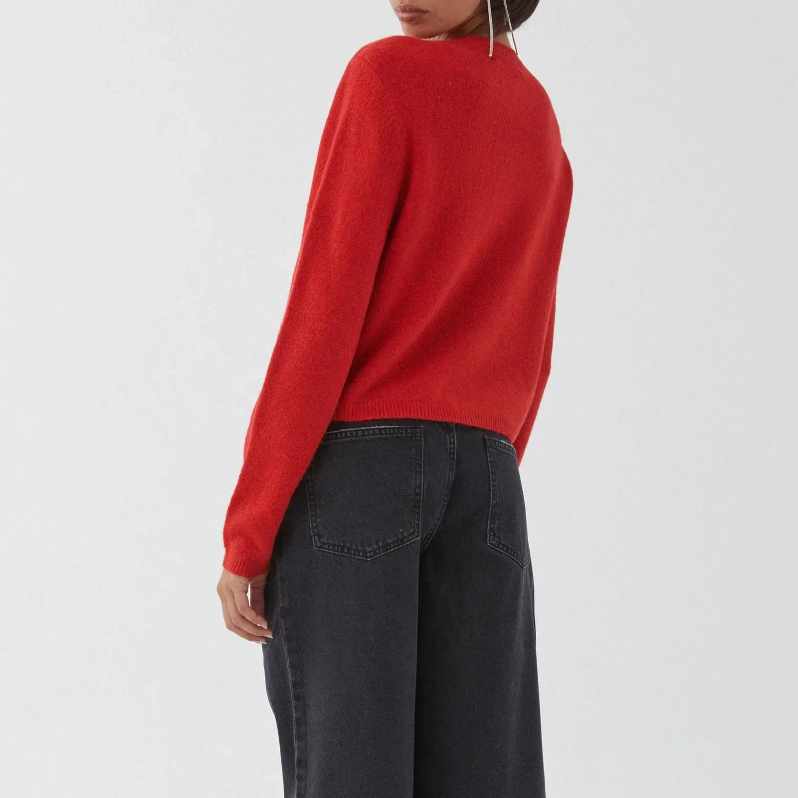 O-neck Cropped Button Knitted Cardigan