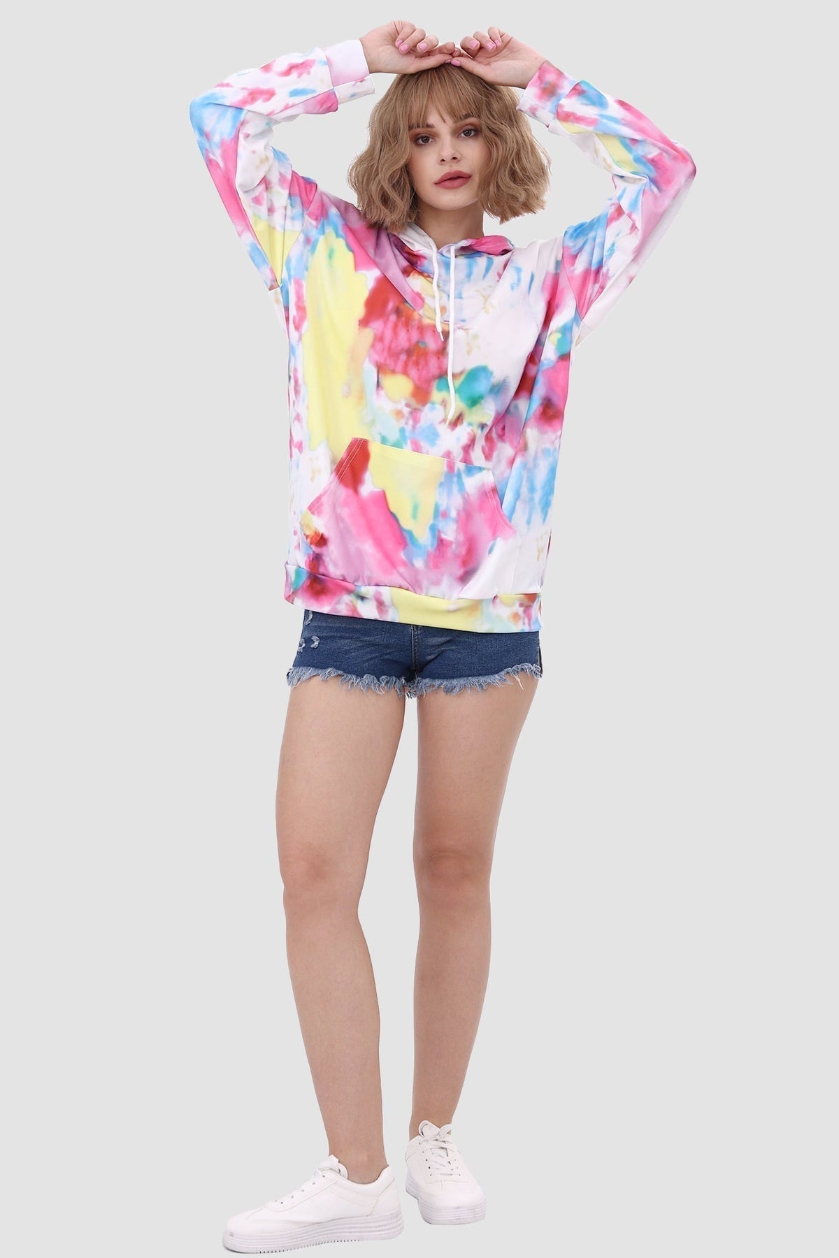 With Tie Hoodie Dye Drawstring 5