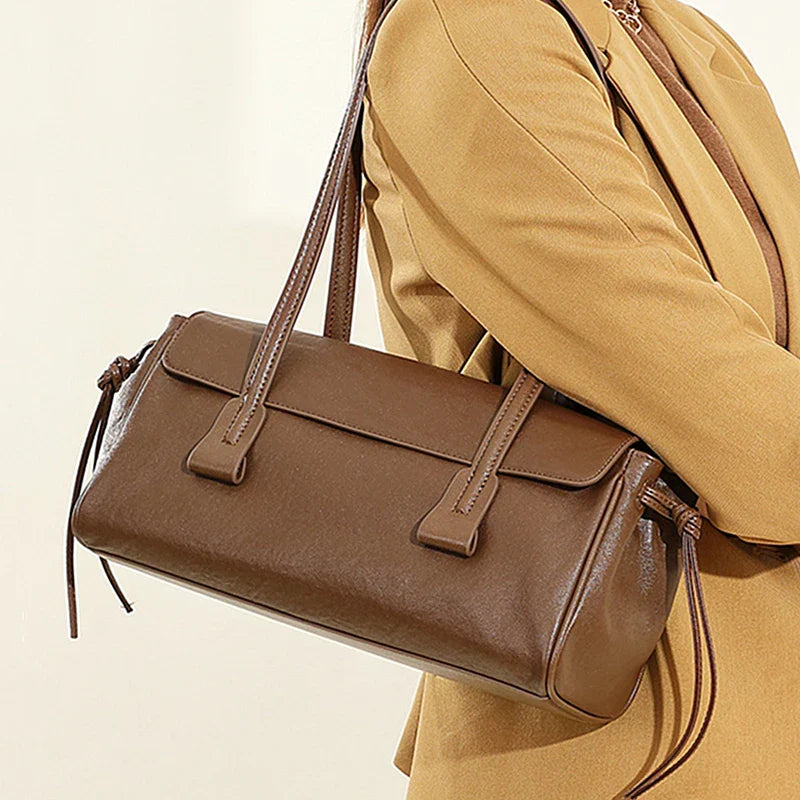 Cow Genuine Leather Luxury Satchel Shoulder Bag