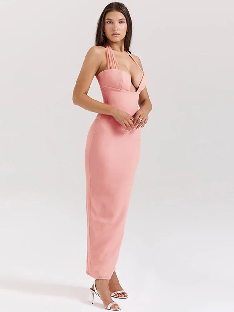 Elegant Maxi Slim Bodycon Vacation Dress