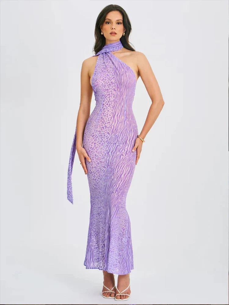 Leopard Print Mesh Vacation Dress