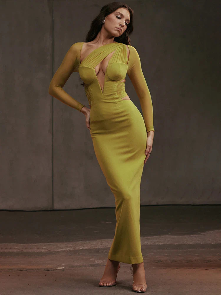 Mesh Patchwork Slim Bodycon Vacation Dress