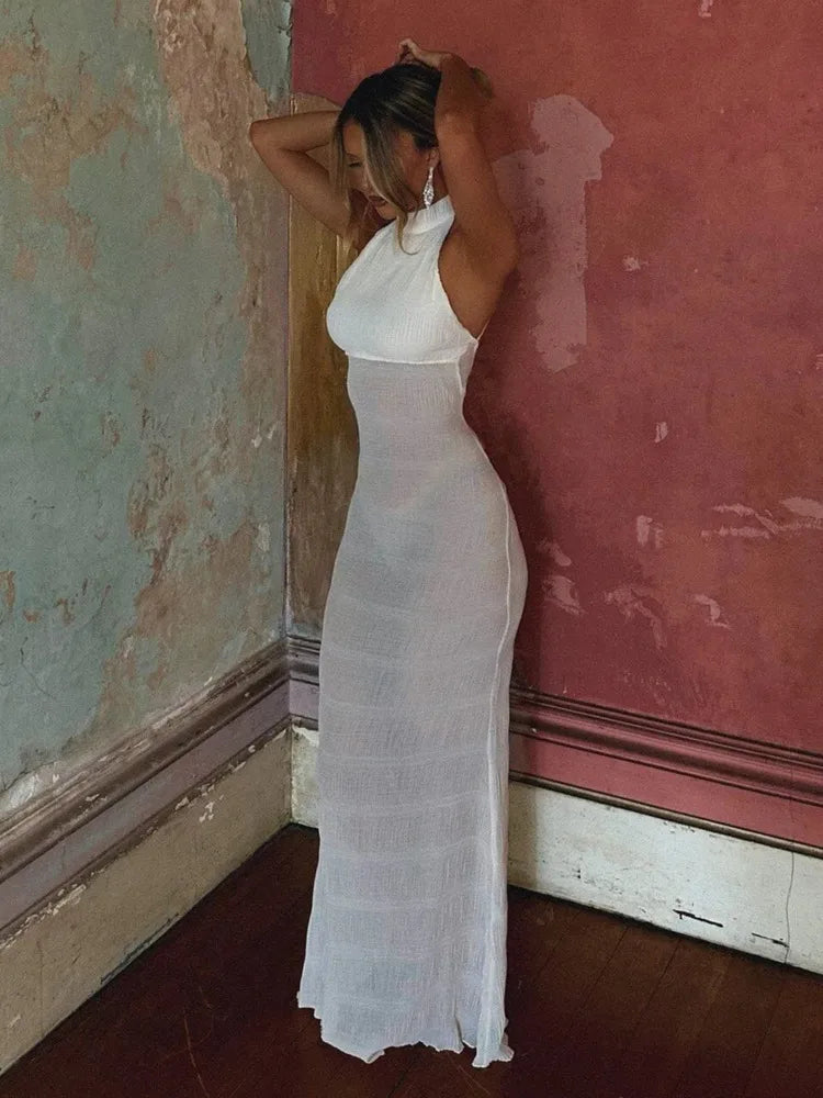 Perspective Backless Vacation Dress