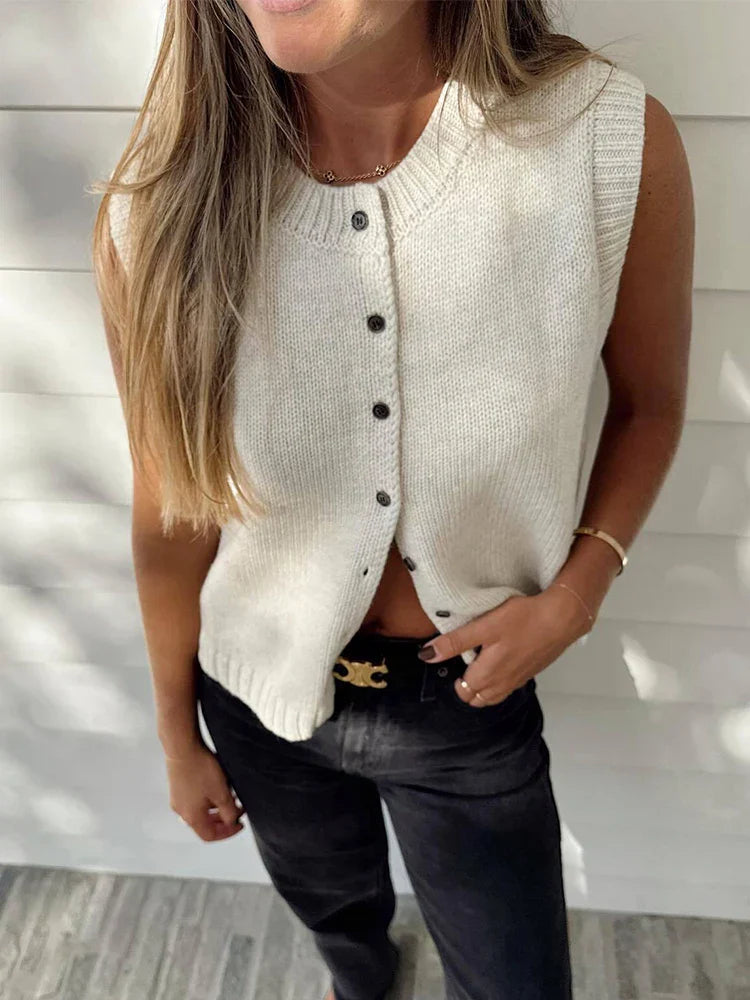 Casual Knit Tank Top Cardigan