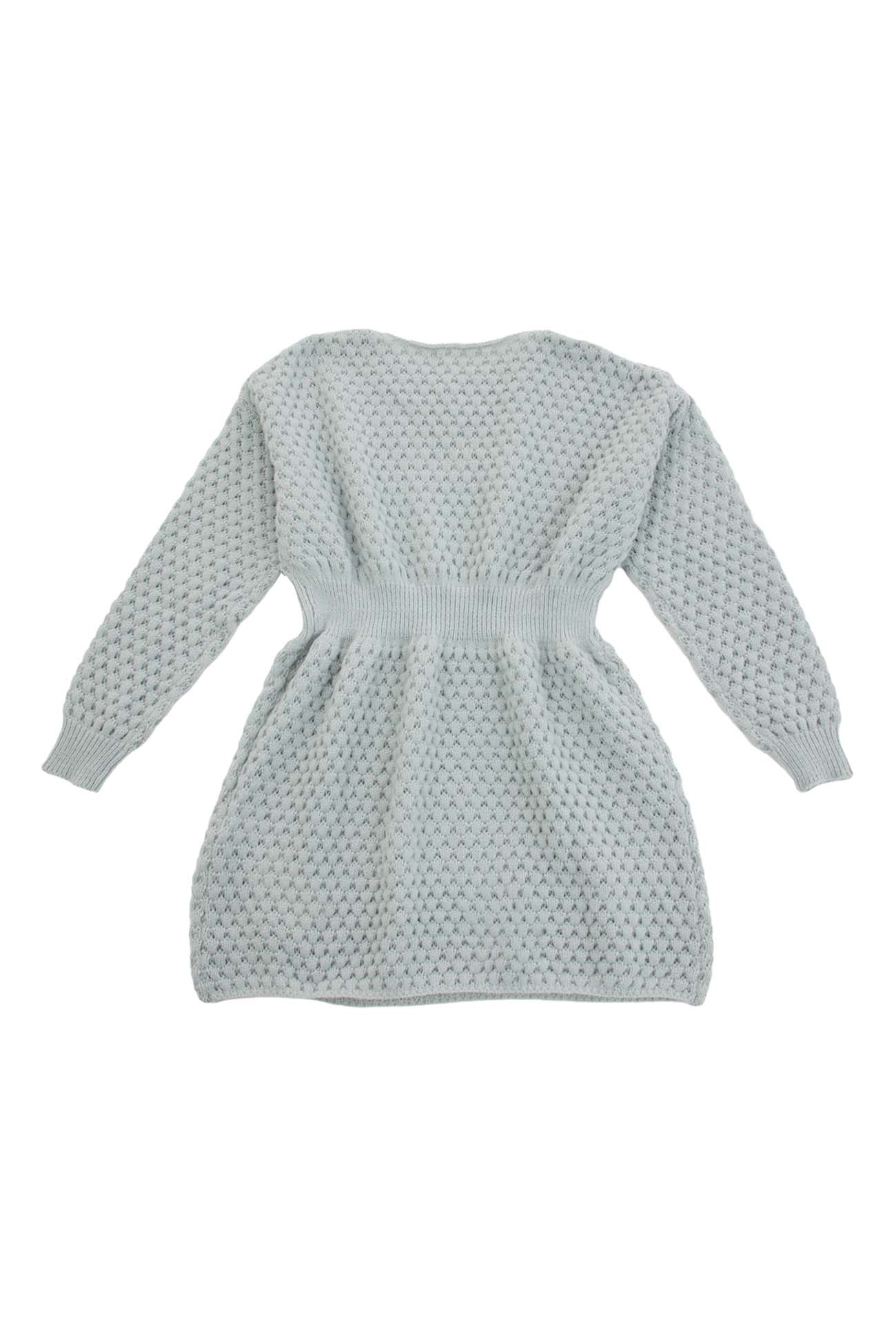 U Neck Cinched Waist Knitted Mini Dress