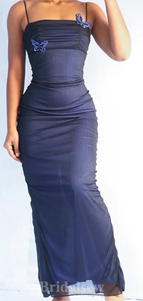 Unique Elegant Mermaid Spaghetti Straps New Fashion Long Party Evening Prom Dresses PD1347 - Fashionpara