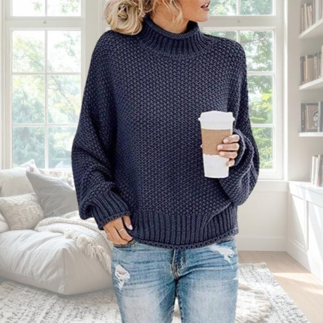 Turtleneck Chunky Cable Knit Sweater 10