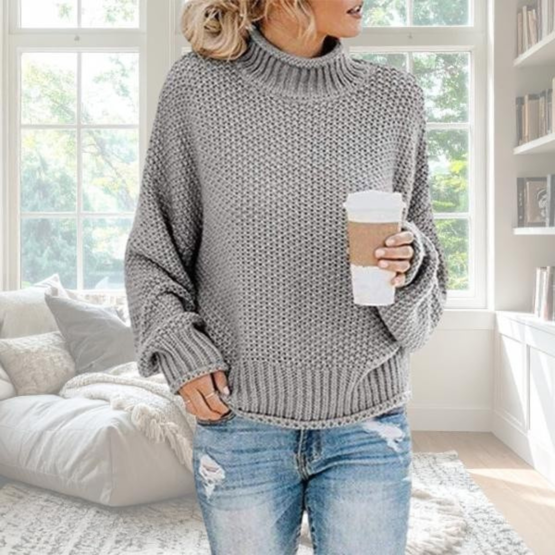 Turtleneck Chunky Cable Knit Sweater 5
