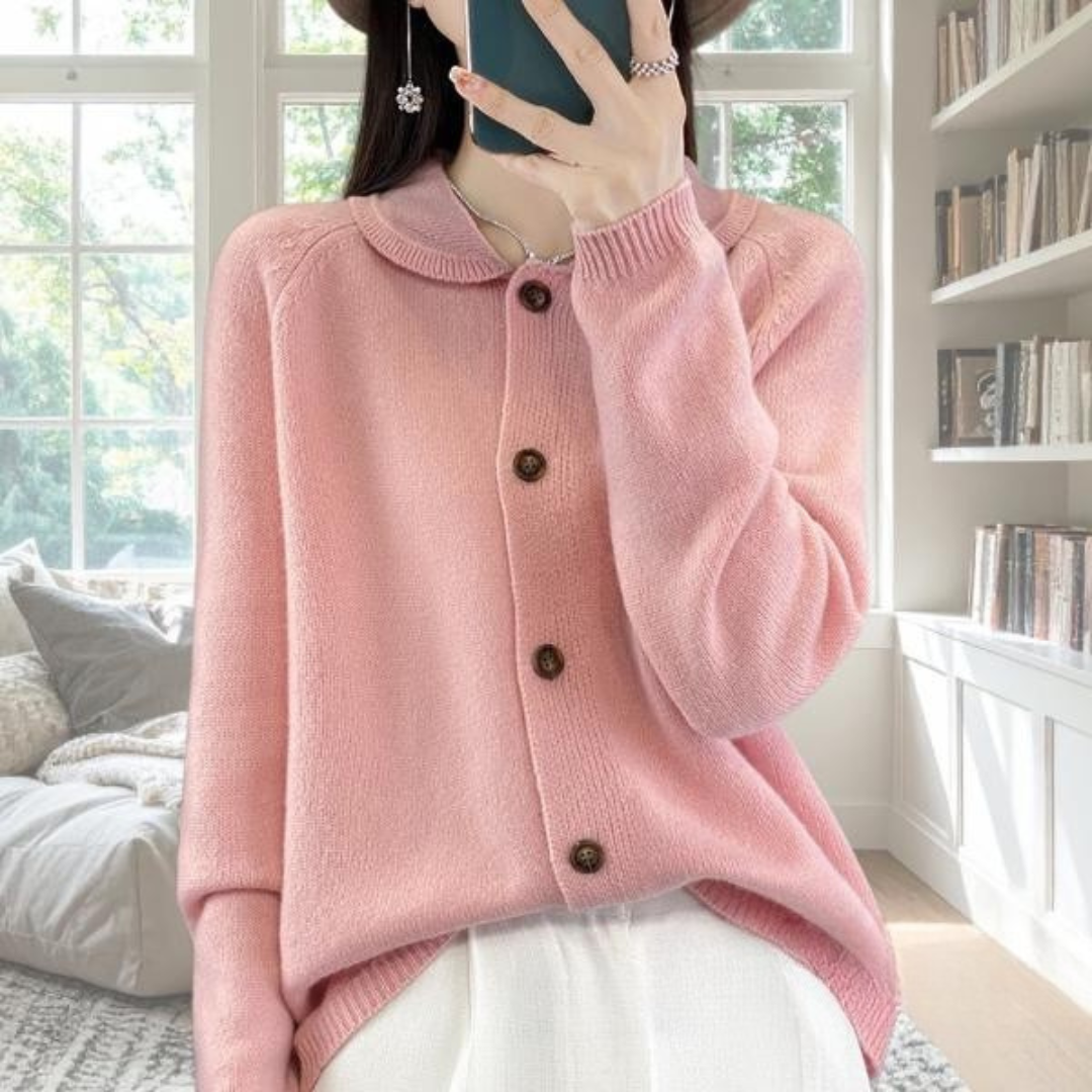 Round Neck Button Front Knit Cardigan 2
