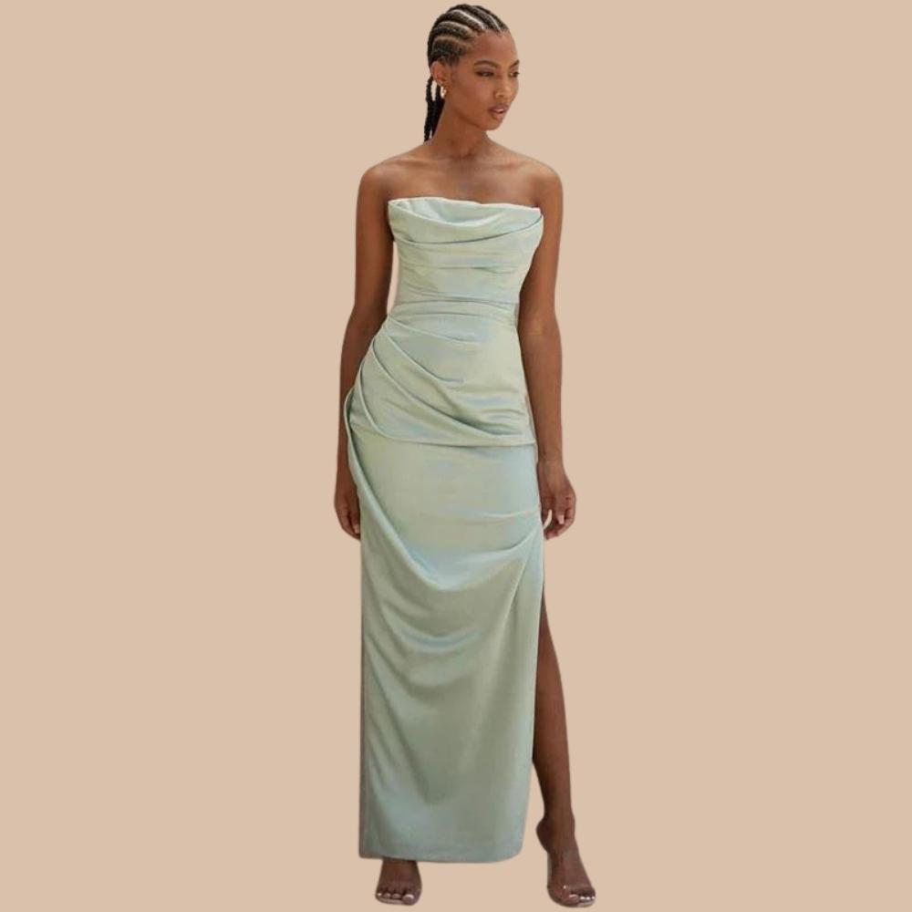 Rachel Satin Maxi Dress