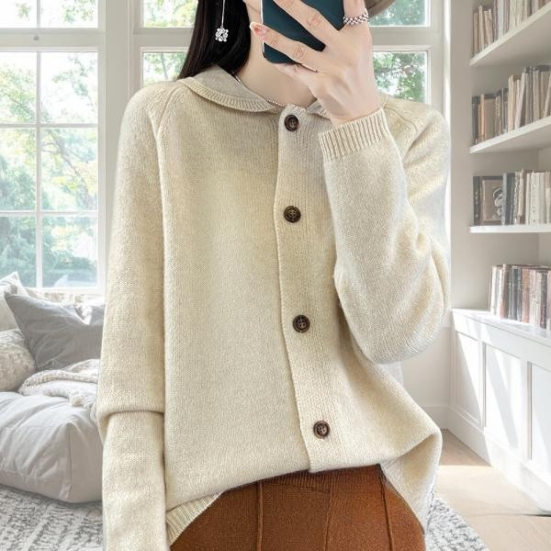 Round Neck Button Front Knit Cardigan 3