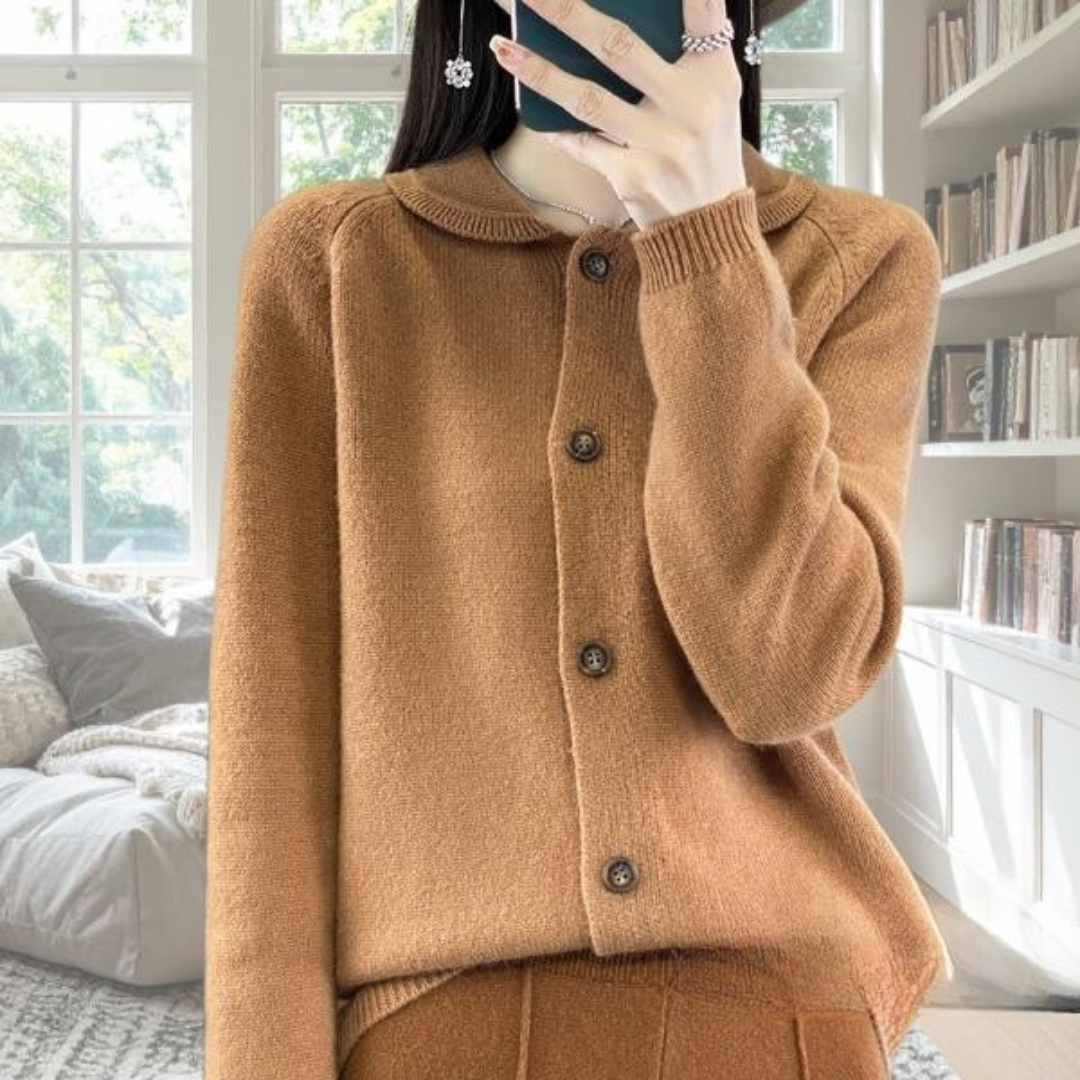 Round Neck Button Front Knit Cardigan 4