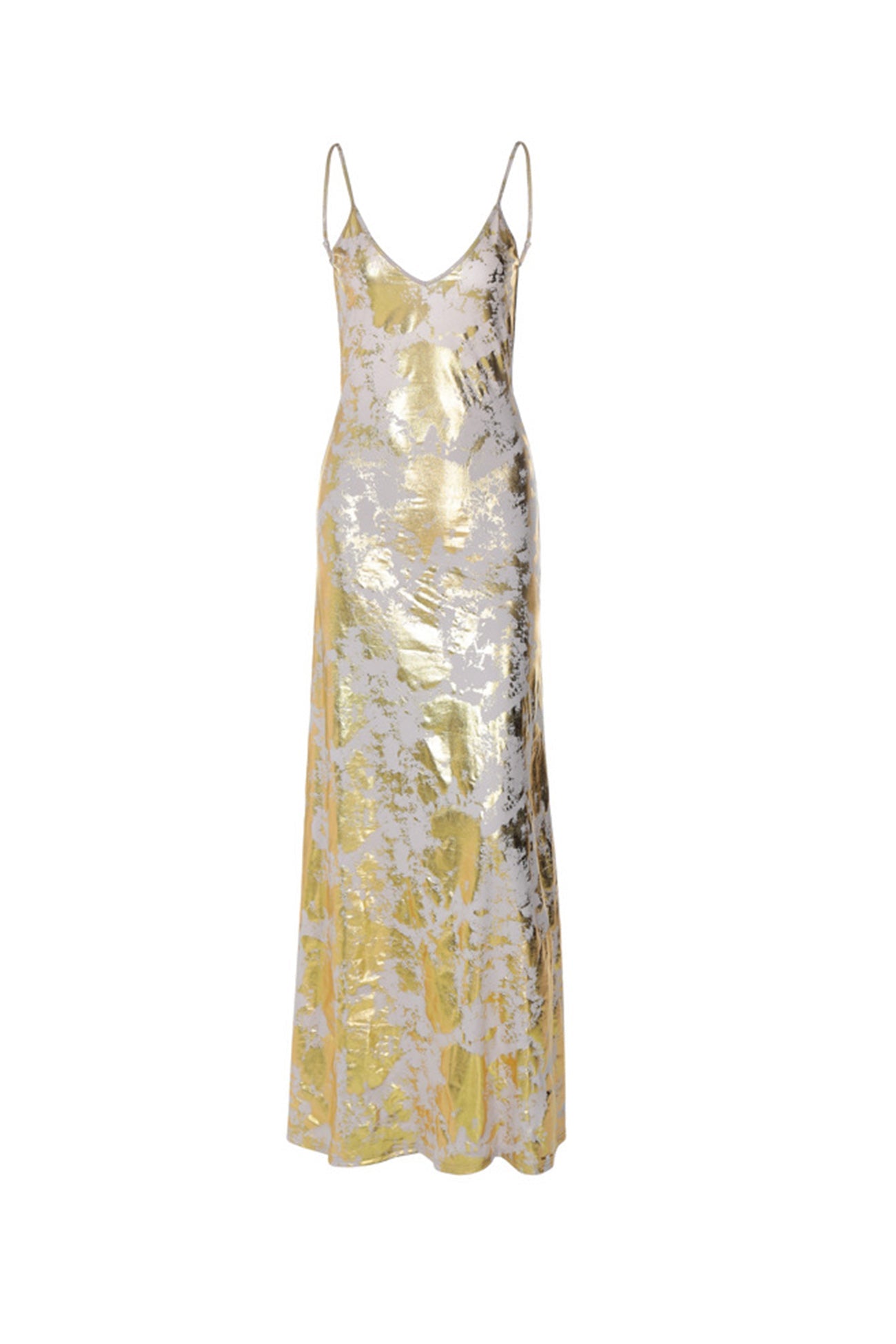 V Neck Backless Hot Stamping Cami Dress - Fashionpara