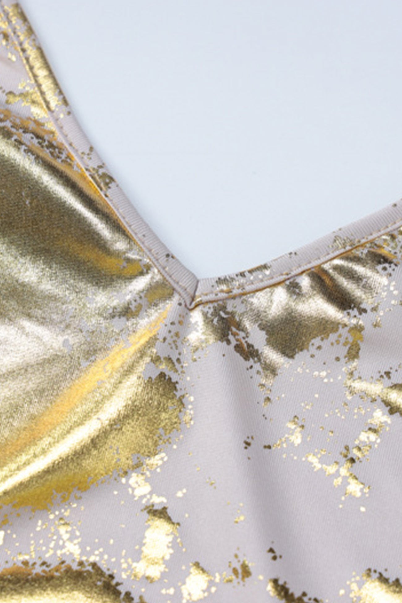 V Neck Backless Hot Stamping Cami Dress - Fashionpara