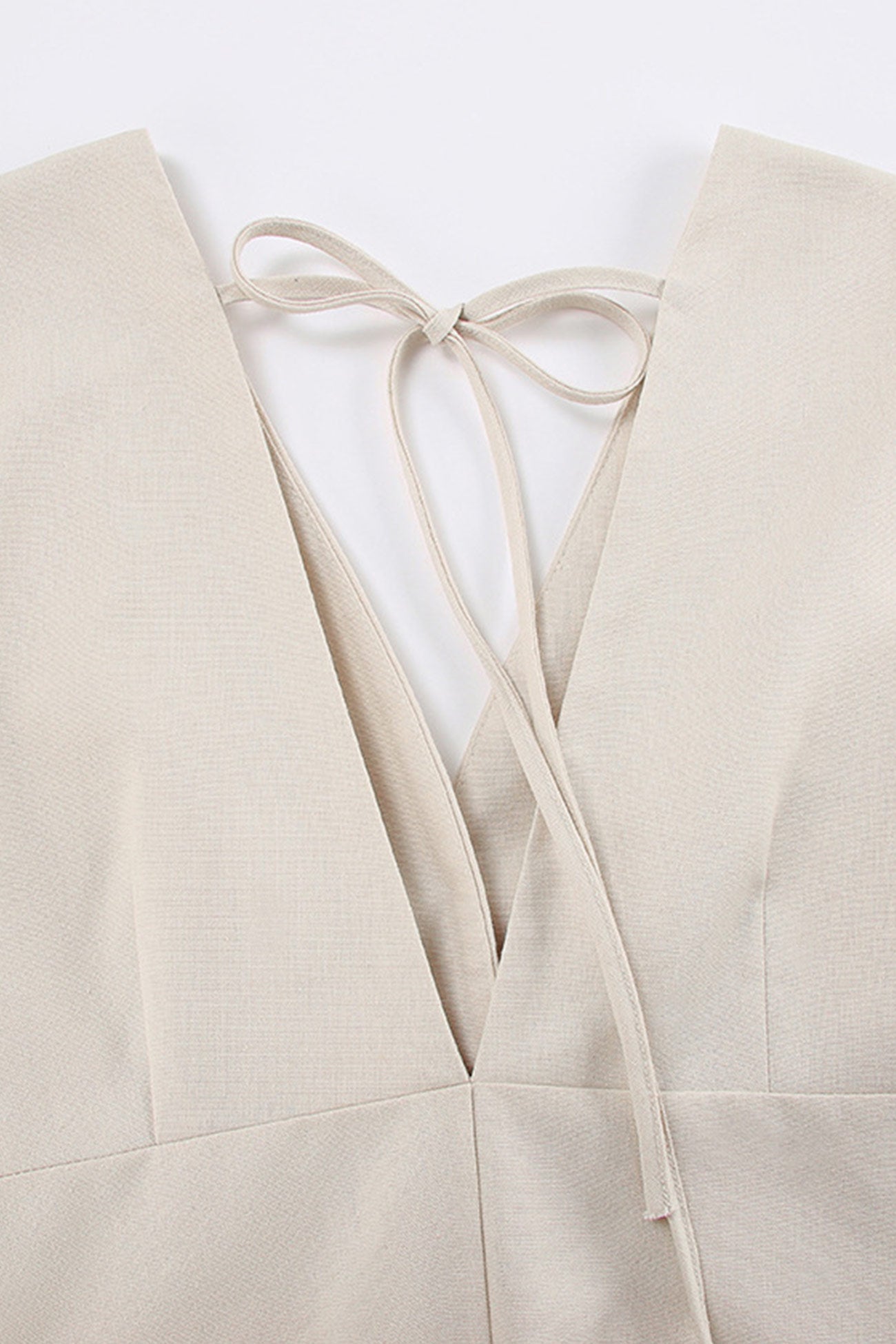 V Neck Single-breasted Cotton Linen A-line Dress