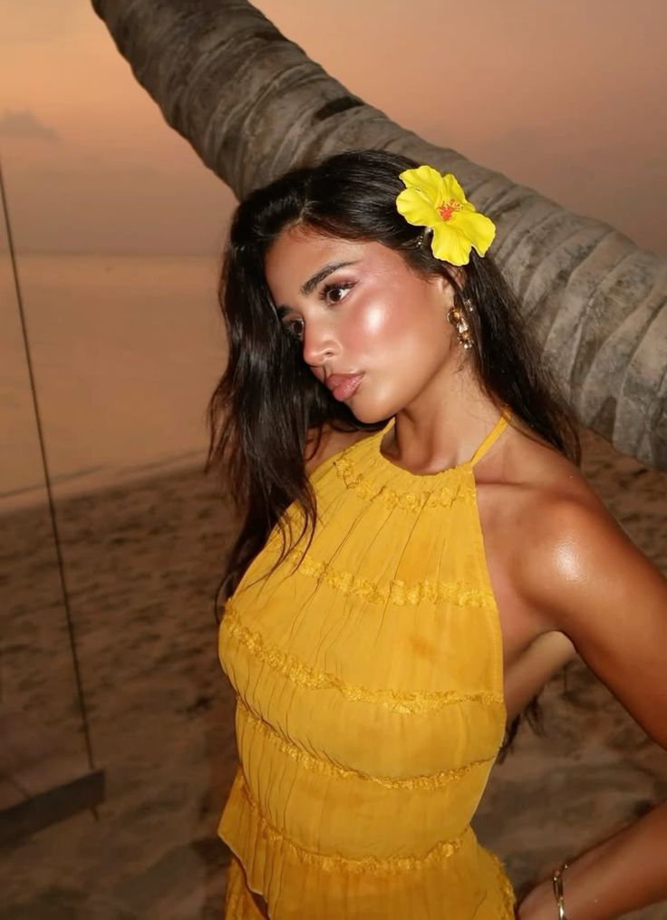 Sexy Halter Chiffon Backless Party Dress,Orange Long Vacation Dresses Two Piece S185