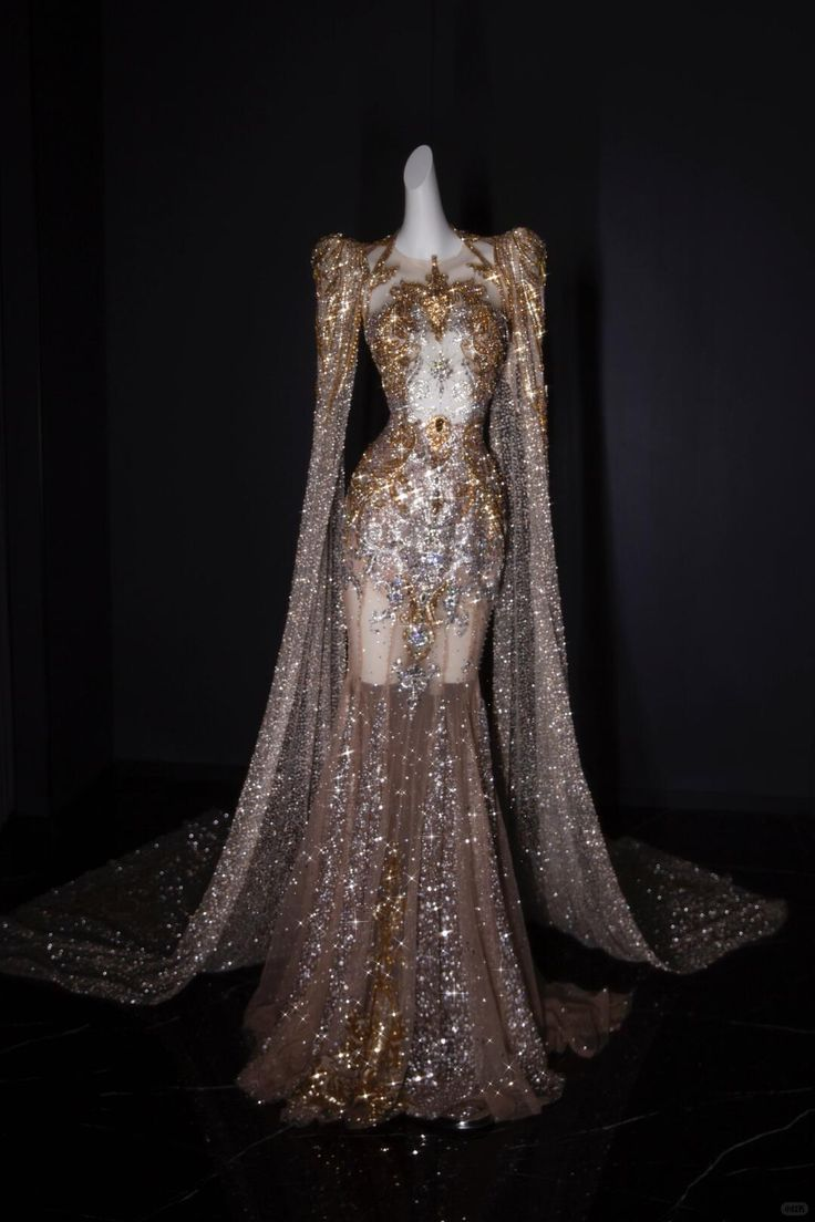 Glitter Tulle Sequin Beaded Mermaid Long Evening Dress Prom Gown D1195