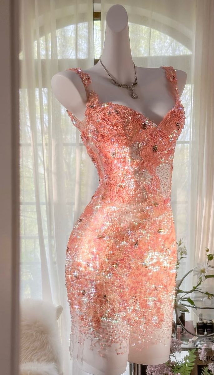 Glitter Orange Sequins Sheath Backless Homecoming Dress V Neck Cocktail Dress S371