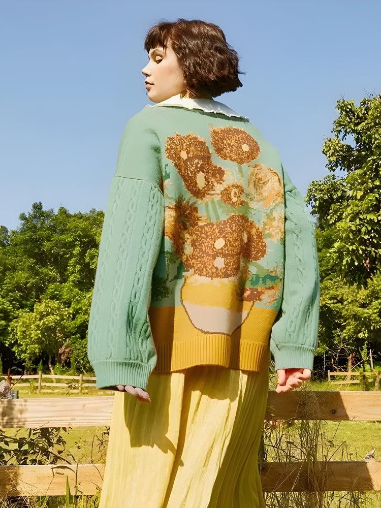 Van Gogh Sunflowers Cardigan 2