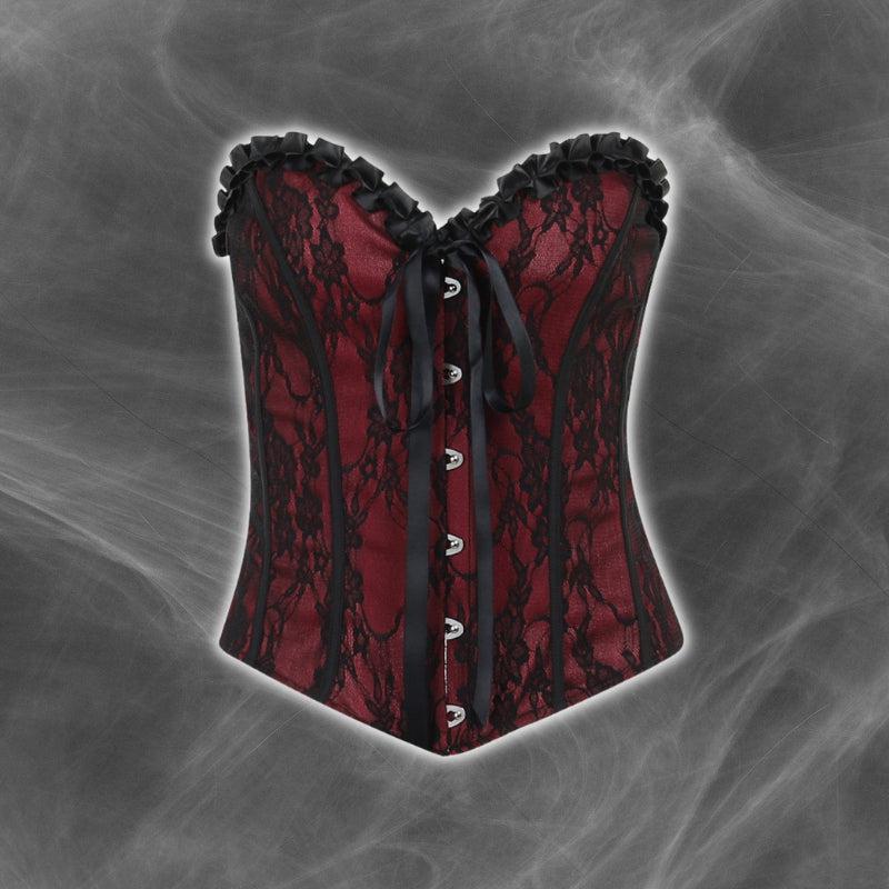 Victorian Goth Ribbon Detailed Corset Top - Fashionpara