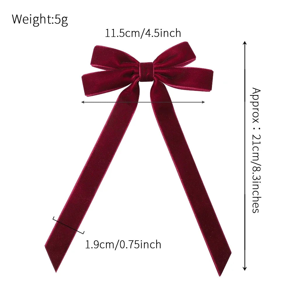 Large Velvet Wedding Long Ribbon Hair Accessory