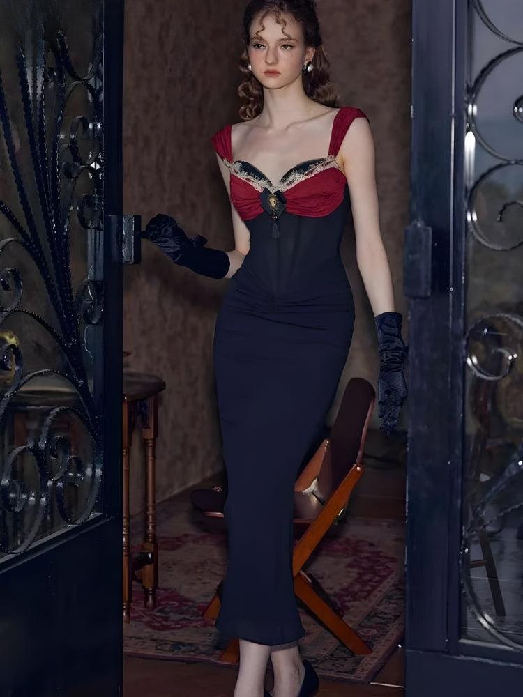 Vintage Corset Bodycon Maxi Dress