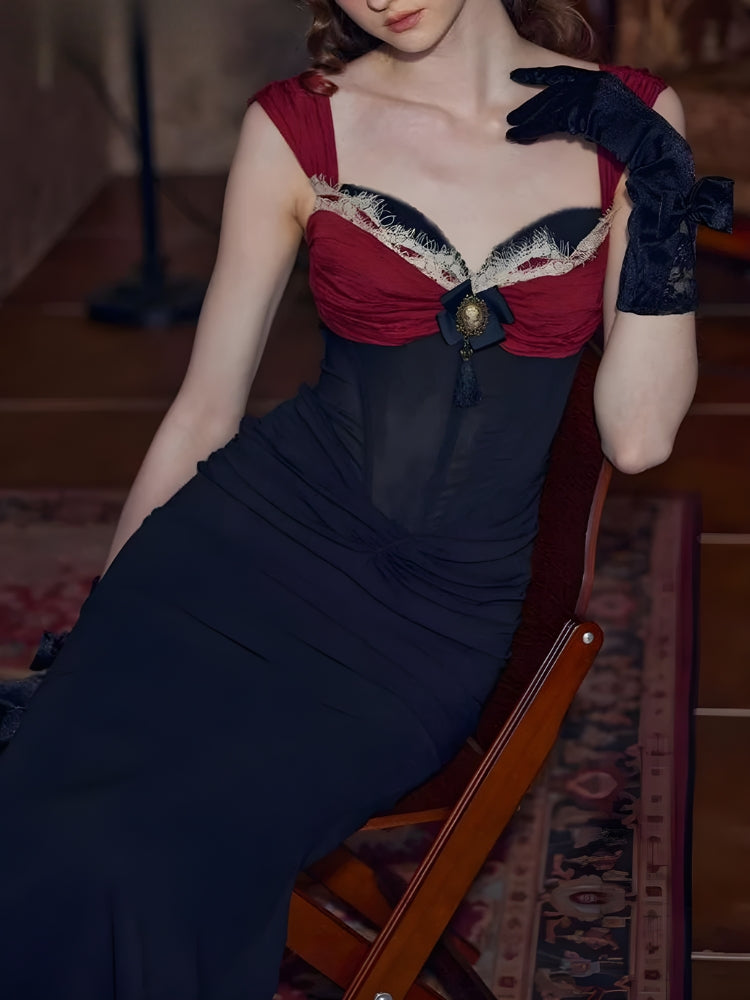 Vintage Corset Bodycon Maxi Dress - Fashionpara