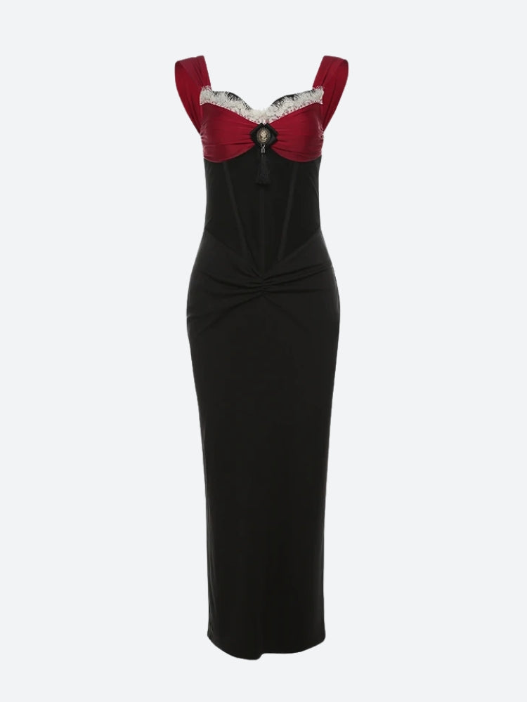 Vintage Corset Bodycon Maxi Dress - Fashionpara