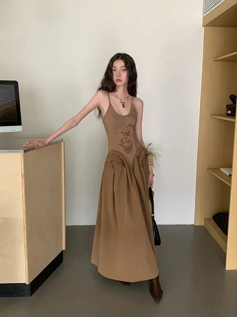 Vintage Corset Maxi Dress - Fashionpara