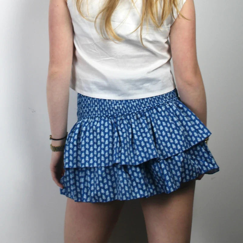 High Waist Ruffled Cottage Skirt