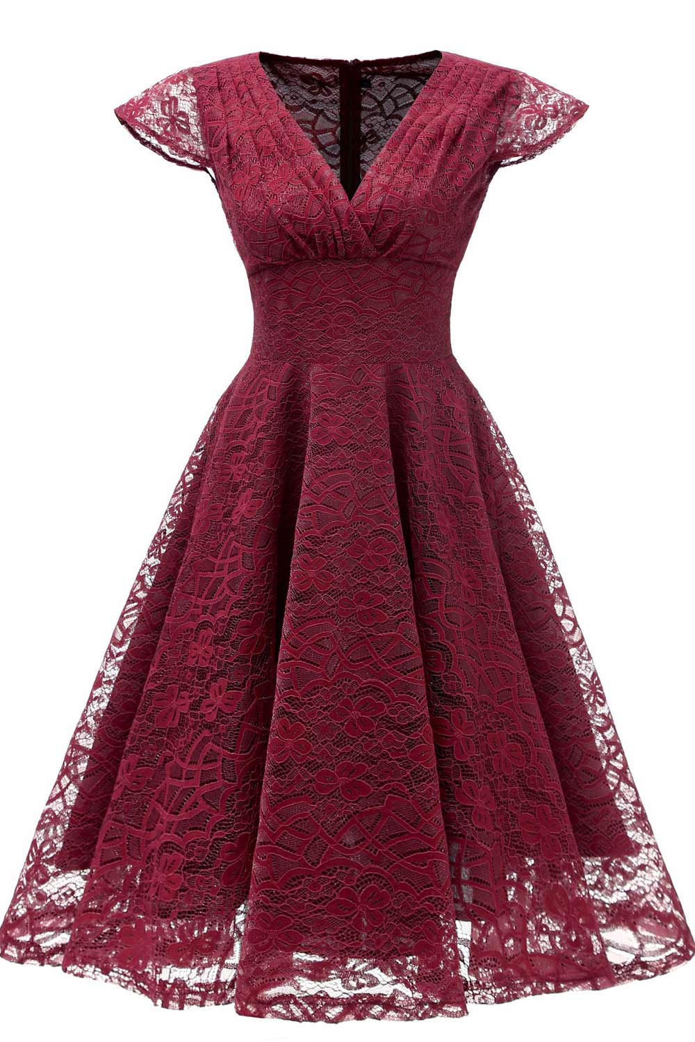 Vintage Lace V-neck Cocktail Dress - Mislish