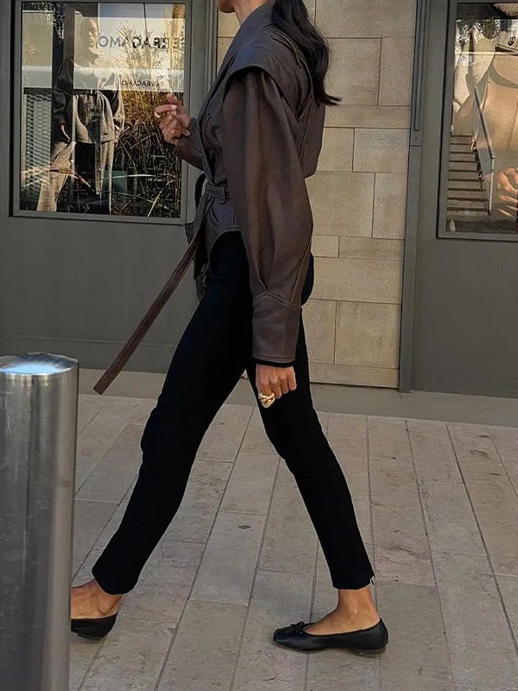 Vintage Lapel Long Sleeved Lace Fashion Solid Pocket Coats - Fashionpara